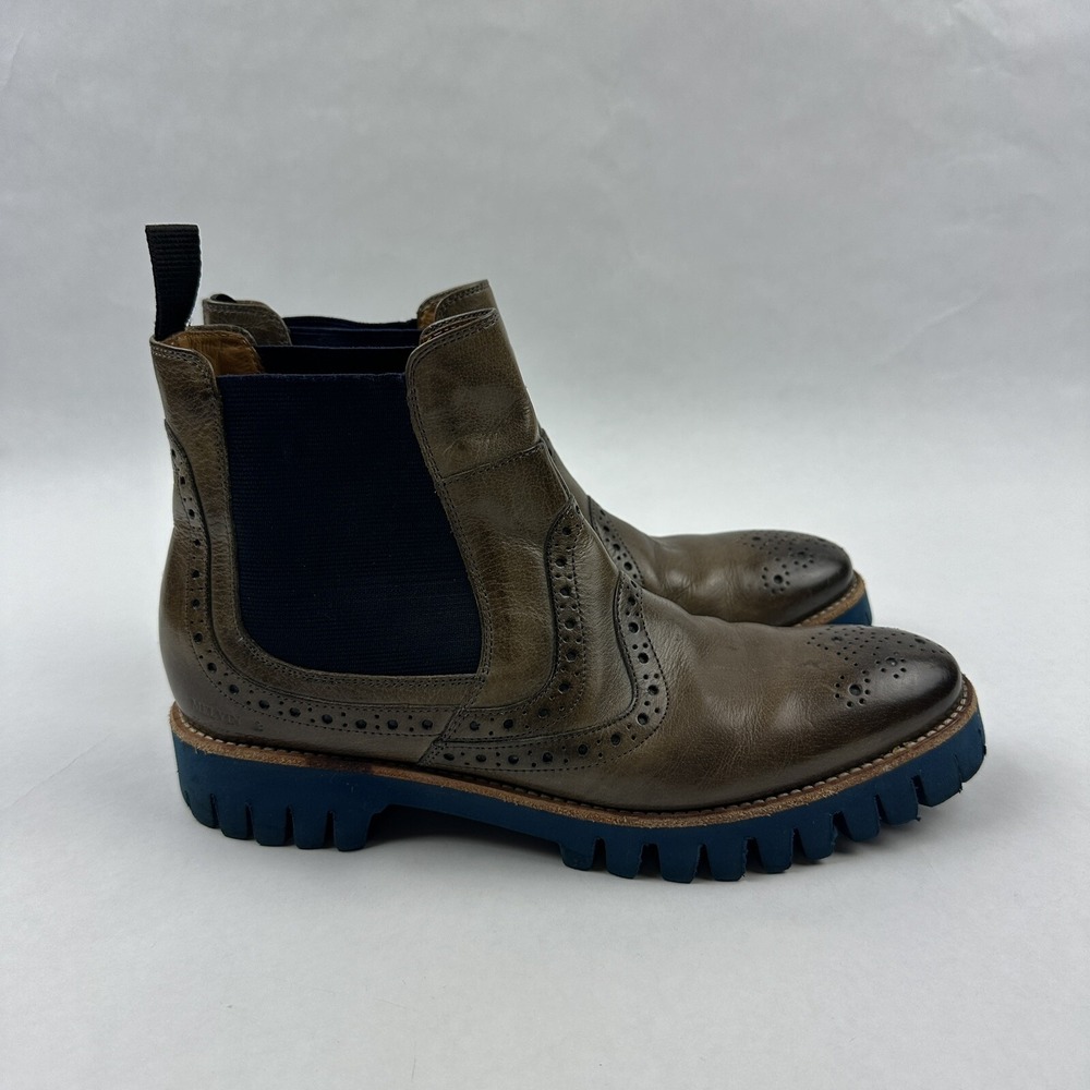 Melvin & Hamilton Amelie Chelsea Boots Womens 39 Brown Leather Brogue Lug Sole